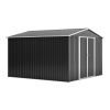 10x10 FT Metal Storage Shed with Lockable Doors Outdoor Tool Shed