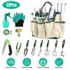 13 Piece Aluminum Garden Tool Set with Garden Bag