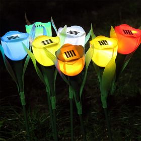 6 Pack Solar Tulip Flower Garden Pathway Lights IP54 Waterproof