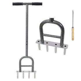 Lawn Coring Aerator 4 Corer Plug Tool with Soft Grip Handle
