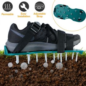 Lawn Aerator Shoes, Metal Spike Sandals for Aeration, Durable PP Material, Adjustable Straps