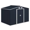 9.1 x 6.4 FT Metal Garden Storage Shed with Foundation Kit