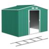 9.1 x 6.4 FT Green Metal Garden Storage Shed with Foundation Kit