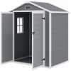 6 x 4.5 FT Grey Plastic Storage Shed with Lockable Doors