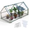 Portable Mini Greenhouse with Roll Up Zipper Doors Waterproof PVC Cover Garden Hot House
