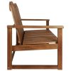 Brown Acacia Wood Garden Bench 43.3 Inch Outdoor Patio Seating