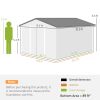 11x9 FT Metal Storage Shed with Double Sliding Doors Gray