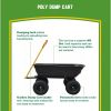 400 lbs Capacity Poly Landscape & Garden Dump Cart; Black Color