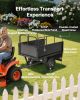 VEVOR 17 Cu Ft Garden Utility Trailer 600 lb Tow Behind Steel Dump Cart with 16 Inch Tires and Foot Pedal