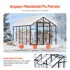 8 x 10 FT Walk In Polycarbonate Greenhouse with Vent Windows
