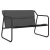 Garden Bench Anthracite Powder-coated steel 2-seater Durable