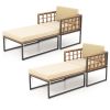 Acacia Wood Chaise Lounge Chair Adjustable Outdoor Sun Lounger Recliner