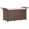 45.7 Inch Brown PE Rattan Outdoor Garden Bench Patio Seating