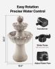 VEVOR 36.5 Inch Outdoor Water Fountain 2 Tier Rock Base Fiberglass Resin Fountain with Pump Garden Patio Decor
