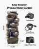 VEVOR 39 Inch Outdoor Water Fountain 7 Tier Rock Shaped Cascading Waterfall LED Light Pump Garden Patio Decor