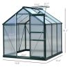 6 x 6 x 7 FT Polycarbonate Walk In Garden Greenhouse