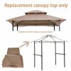 8 x 5 FT Beige Double Tiered Grill Gazebo Replacement Canopy