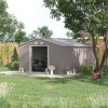 11x12.6 FT Metal Storage Shed with Double Sliding Doors