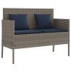 Outdoor Garden Bench Grey and Navy Blue Patio Seating Bench