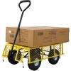 Steel Garden Cart 3 Cu Ft Heavy Duty Utility Wagon with Removable Mesh Sides 550 LB Capacity