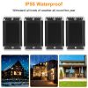 4Pack Solar Powered Wall Sconce Light IP55 Waterproof Rechargeable Optical Sensor Lamp