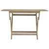 Folding Garden Table Grey Solid Teak Wood Outdoor Patio Table