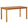 Garden Table Varied Wood Tones Solid Acacia Wood Medium Outdoor Durable Patio Table