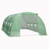 Green PE Mesh Greenhouse with Galvanized Steel Frame 172.2 Sq Ft Grow Tunnel