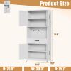71 Inch White Steel Cabinet with Countertop and Adjustable Shelves