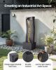 VEVOR 38.58 Inch Outdoor Water Fountain Rock Base Waterfall Fountain with LED Light and Pump for Garden Patio Decor