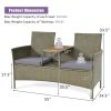 2 Person Rattan Patio Conversation Set with Coffee Table