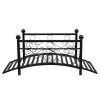 102cm Garden Iron Bridge with Round Ball Handrail Black