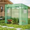 Portable Walk In Greenhouse PE Cover Heavy Duty Metal Frame Zipper Door