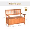 33 Gallon Wooden Storage Bench with Liner Patio Garden Porch Storage Seat Bench