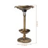 Outdoor Solar Bird Bath Fountain with Planter Feeder Bronze Garden Decor