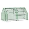 Portable Greenhouse Hot House with Steel Frame PE PVC Cover 6x3x3 FT