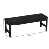 Outsunny 47 Inch HDPE Outdoor Backless Patio Bench Black