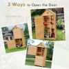 Wooden Outdoor Lockable Garden Tool Storage Shed Cabinet Garden Organization Unit