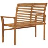 Garden Bench Teak Brown Fine Sanded Teak Hardwood 44.1 Inch Durable Outdoor Patio Bench