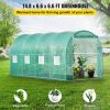 VEVOR Walk In Tunnel Greenhouse Hoop House White PE Cover Galvanized Steel Frame