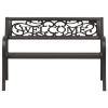 Black Powder Coated Steel and Plastic Garden Bench Outdoor Patio Seating