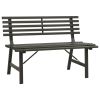 Black Powder Coated Steel Garden Bench Large Outdoor Patio Seating