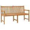 59.1 Inch Solid Teak Wood Outdoor Garden Bench