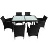 Black PE Rattan Garden Furniture Set Removable Covers Outdoor Patio Set