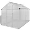 49.4 Sq Ft Aluminum Polycarbonate Greenhouse Walk In Garden Greenhouse Silver