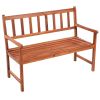 Light Brown Garden Bench with Anthracite Cushion Outdoor Patio Seating