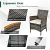 9 Piece Rattan Patio Dining Set with Acacia Wood Table