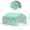 11.5 x 10 FT Walk In Tunnel Greenhouse with Windows Deep Green