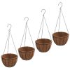 Hanging Planter Black Steel with powder coating, Coconut fiber