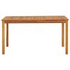 Garden Table Varied Wood Tones Solid Acacia Wood Medium Outdoor Durable Patio Table